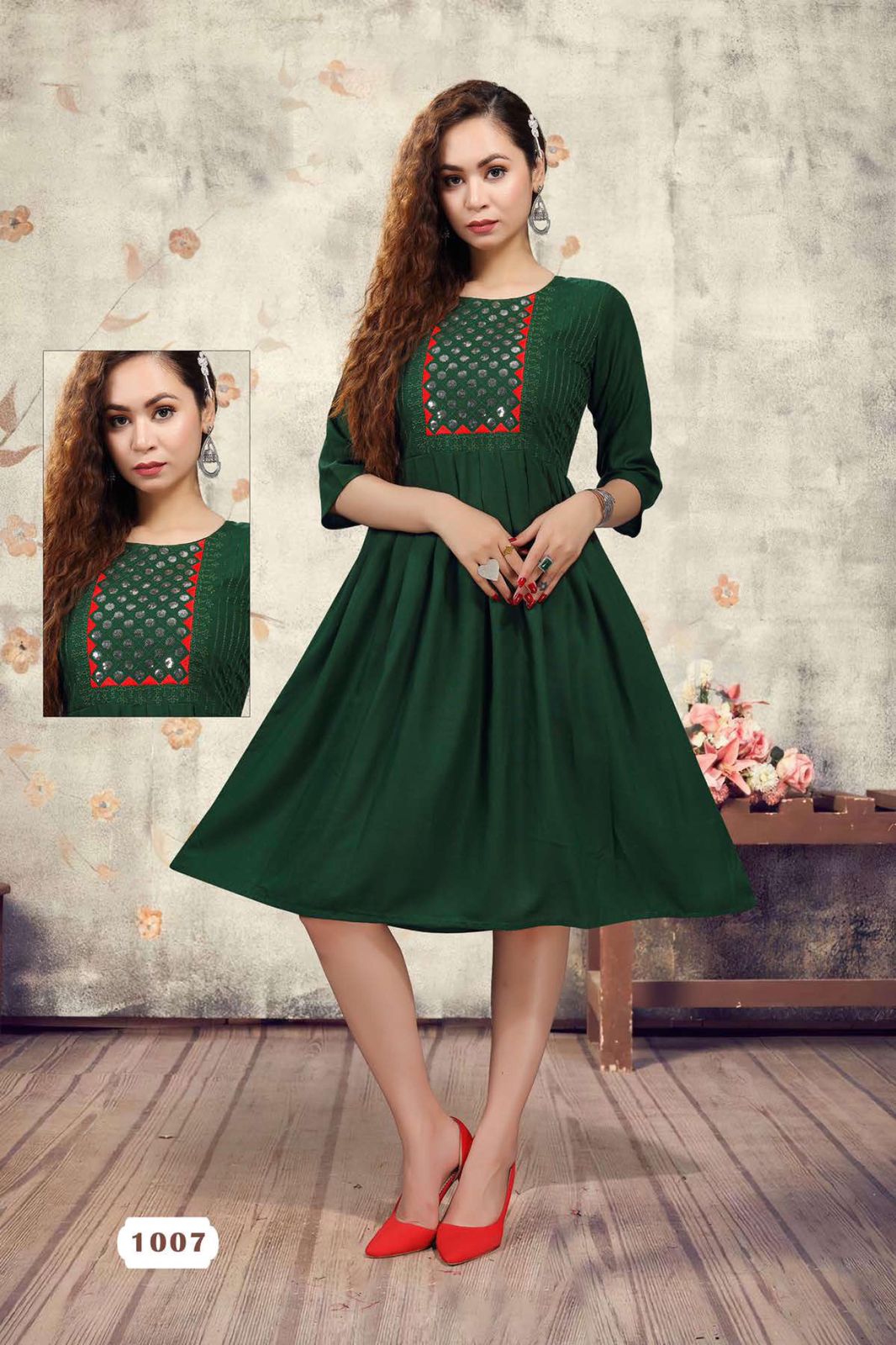 Rohini Ethnic Wear Designer Rayon Anarkali Kurti Collection